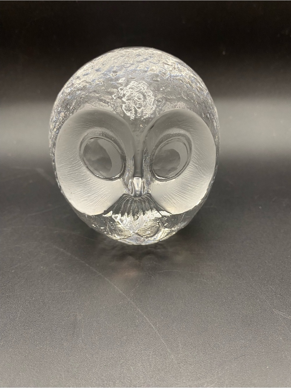 Mats Jonasson Swedish Glass Owl Paperweight Lead Crystal Decorative Vintage